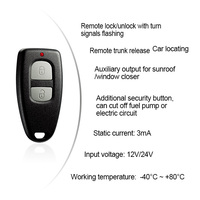 Système de clé de voiture universelle Promata RC800 ABS noire à 2 boutons avec verrouillage sans clé unidirectionnel