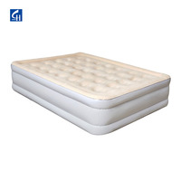Matelas pneumatique floqué en PVC double surélevé queen lit gonflable portable durable avec pompe électrique pour la maison