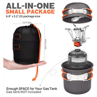 Ultraleichtes Aluminium-Outdoor-Kochgeschirrset zum Wandern und Picknicken von Camping töpfen aus strap azier fähigem Metall