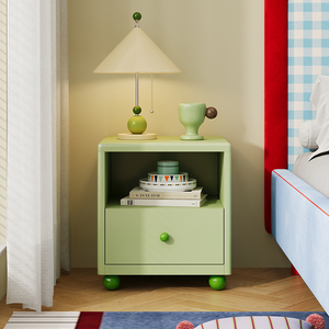 <span class=keywords><strong>Comodino</strong></span> Moderno in Acciaio con Angoli Arrotondati <span class=keywords><strong>per</strong></span> Bambine, Tavolino da Notte <span class=keywords><strong>per</strong></span> Bambini con Design Anti-Ribaltamento e Colori Delicati - Product Image 1