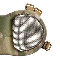 Masque demi-visage tactique Zlang en maille pour le tir, la chasse, le cyclisme, le CS, le cosplay et Halloween, réglable