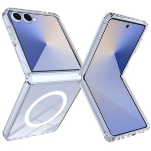 <span class=keywords><strong>Funda</strong></span> Magnética para <span class=keywords><strong>Samsung</strong></span> Galaxy Z <span class=keywords><strong>Flip</strong></span> 7 FE / 8 7 6 5, Carcasa Transparente de Acrílico y PC con Carga Inalámbrica - Product Image 1