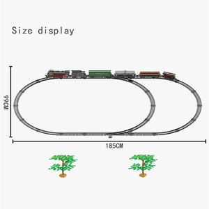 Ensemble <span class=keywords><strong>de</strong></span> <span class=keywords><strong>train</strong></span> à vapeur électrique classique <span class=keywords><strong>de</strong></span> 89 pièces avec lumières <span class=keywords><strong>de</strong></span> fumée réelles à 3 points, batterie rechargeable, jouet ferroviaire rétro pour cadeau <span class=keywords><strong>de</strong></span> vacances - Product Image 5