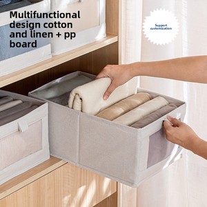 Caja de Almacenamiento Plegable Grande, Moderna y Minimalista, con Ventana Transparente, de Algodón y Lino, <span class=keywords><strong>para</strong></span> Ropa, <span class=keywords><strong>Libros</strong></span> Infantiles y Otros Artículos - Product Image 2