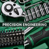 Kit d'outils professionnel de 216 pièces en acier : clés à main, tournevis, douilles en fer, cliquet, clés de réparation automobile