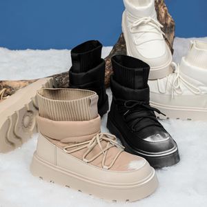 Tire-Sole Autumn/Winter Snow Boots | Unisex Couple's Fleece-Lined Thickened Cotton Shoes | Thick-Soled Breathable Anti-Slip - Product Image 1