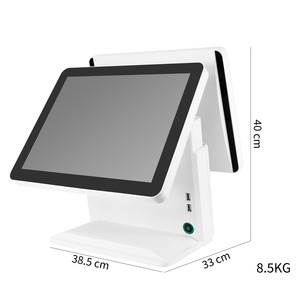 Bán buôn Tùy chỉnh màu trắng màn hình kép 15.6 inch ssd có thể điều chỉnh Windows POS hệ thống màn hình cảm ứng tiền mặt đăng ký - Product Image 2