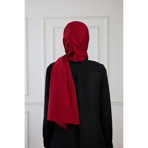 Pure Cotton <b>Scarf</b> Cherry <b>Red</b> Solid Color Modest Wear 100% Cotton Fabric - Product Image 1