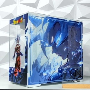 เคสคอมพิวเตอร์สำหรับเล่นเกมแบบตั้งโต๊ะพร้อมแผงกระจกใสแบบเต็มมุมมองขนาด 360 มม. รองรับหม้อน้ำและโครงโลหะ รุ่น NPC Custom Pattern - Product Image 4