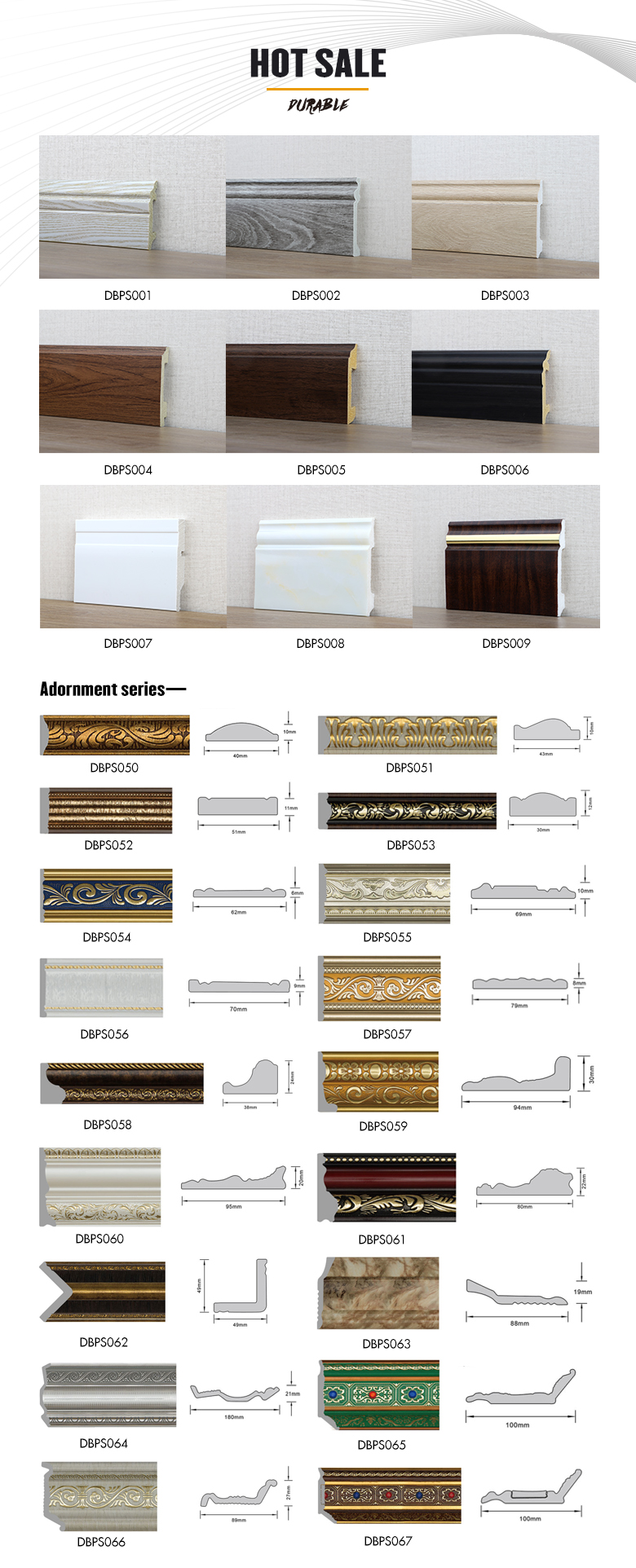 Plastic Baseboard Skirting Board Cornice Moulding
