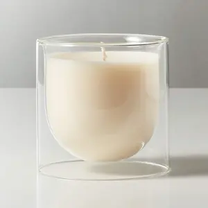 Frascos de vidro personalizados para velas, novos copos de vidro transparente com alto teor de borosilicato, 2024, novidade