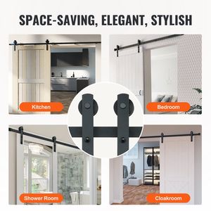 Heavy Duty 10FT <b>Sliding</b> <b>Barn</b> <b>Door</b> Hardware <b>Kit</b> 330LBS Loading Capacity Smooth Silent Pulley for 4.6-5.2FT Wide <b>Door</b> <b>Door</b> - Product Image 6