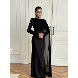 Robe <span class=keywords><strong>de</strong></span> soirée élégante et luxueuse à manches longues pour femmes - Robe <span class=keywords><strong>de</strong></span> soirée formelle ajustée avec une silhouette sophistiquée, idéale - Product Image 1