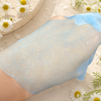 Y527 Substrat de masque facial en tissu non tissé bleu clair en fibres végétales colorées biodégradables à la camomille pour les soins de la peau
