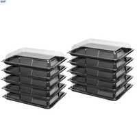 Boîte à repas jetable en plastique PET transparent scellé, style croissant, pour grands plateaux de fête écologiques