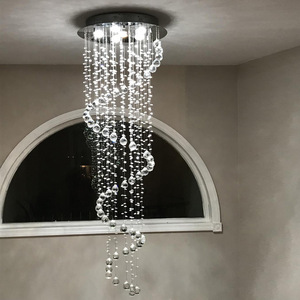 Plafonnier <span class=keywords><strong>LED</strong></span> en <span class=keywords><strong>spirale</strong></span> de cristal post-moderne, luxueux, pour escalier, Villa, hôtel, appartement - Product Image 6