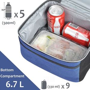 Portable Price Lunch Cooler Bag Thermal Lunch Tote Bag Custom logo Wholesale Cooler Dual Compartment Lunch Bag - Product Image 5