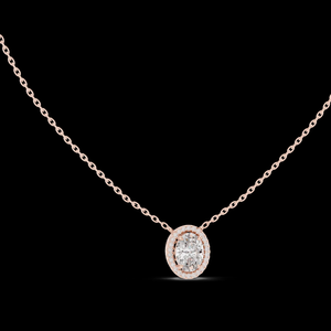 Collar con Colgante de Diamante Cultivado en Laboratorio en Oro Rosa, Cadena de Eslabones Chapada en Oro, Joyería de Lujo Lista para Fiestas - Product Image 1