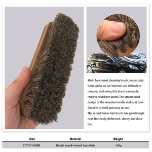 170*51*42MM <span class=keywords><strong>brosse</strong></span> à poils de cheval en bois de hêtre et <span class=keywords><strong>brosse</strong></span> à crin mixte brosses de nettoyage à la main <span class=keywords><strong>pour</strong></span> le nettoyage à domicile des roues de voiture - Product Image 4