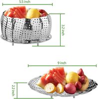 Panier à vapeur en acier inoxydable avec poignée de différentes tailles, pour la cuisson des légumes, vente en gros