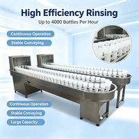 Recycled Bottle Rinsing Washer Equipment 56 Heads Stainless Steel Motor Glass Plastic Bottle Cleaning Machinery Liquid Product
