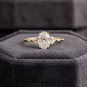 TISHYA DIAMOND <b>925</b> Sterling <b>Silver</b> Women's Vintage Engagement Moissanite Round Brilliant Cut <b>Ring</b> - Product Image 3