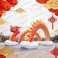 Dragon géant gonflable pour le Nouvel An, arche de décoration de jardin en plein air, modèle de dragon gonflable pour le festival du printemps chinois