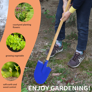 Set di 4 Mini Attrezzi da Giardino in Metallo per Bambini con Rastrello Lungo, Pala, Zappa e Rastrello per Foglie - Strumenti Durevoli per Piantare Fai-da-Te per Uso Esterno - Product Image 5