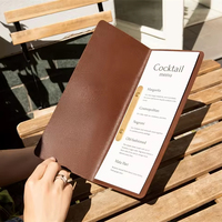 Housse de menu de restaurant en cuir véritable à logo embossé, très demandée