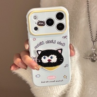 Coque de téléphone portable antichoc en TPU motif chaton de dessin animé mignon pour iPhone 17 Pro Max, 16, 15 Plus, 14, 13 Pro Max