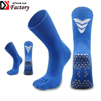 Chaussettes athlétiques personnalisées en usine 5 orteils chaussettes de sport pour le football basket-ball Baseball course à pied danse chaussettes antidérapantes