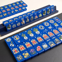 Jeu de Mahjong Américain - 160 Pièces en Acrylique, Motif Victorien, 4 Joueurs, Faible Quantité Minimale de Commande pour le Divertissement