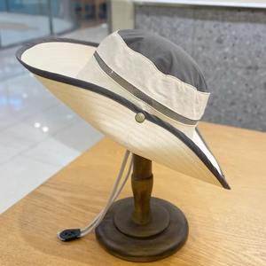 Sombrero de pescador con protección solar de ala ancha, sombrero de verano plegable y transpirable para exteriores, para hombres y mujeres, color caqui - Product Image 2