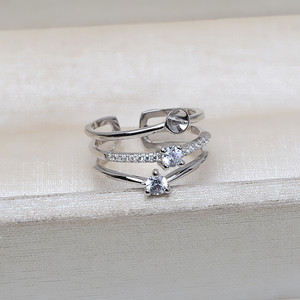 Anillo Ajustable de Plata S925 con 3 Hileras, Abierto y Desmontable, con Incrustaciones de Perlas de 5-8 mm, Accesorios de Joyería DIY, Soporte Gratuito 3904 - Product Image 3