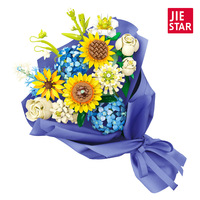JJ9196 Set de Bloques de Construcción de Flores, Mini Rompecabezas 3D de Partículas Pequeñas Encajables, Juguete Creativo con Forma de Rosa Simulada, 10328 Ladrillos
