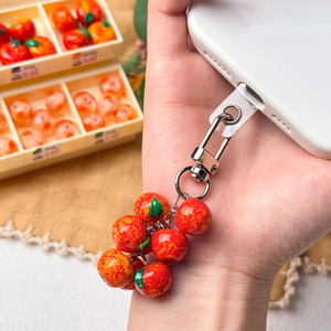 Flower-patterned apple <b>beads</b>, glass <b>beads</b>, fruit loose <b>beads</b>, bracelet, <b>phone</b> <b>chain</b>, handmade DIY jewelry accessories - Product Image 3
