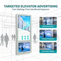 Peralatan Iklan Digital Signage Layar Ganda 21,5 inci, Pemasangan di Dinding, Layar LCD, Pemutar Iklan