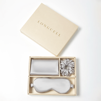 Lot de taies d'oreiller en soie personnalisées en gros, 19 mm 22 mm, 100 % soie de mûrier, 3 pièces avec masque de nuit et chouchous, approvisionnement en vrac