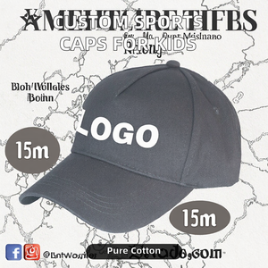 Gorras de béisbol de algodón 100% personalizadas al por mayor, gorras de actividad deportiva ajustadas con borde oblicuo para niños, logotipo, promoción publicitaria - Product Image 2