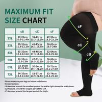 Chaussettes de compression de classe 2 pour l'œdème - Respirantes et écologiques - Longueur au-dessus du genou - Unisexe - Chaussettes de compression médicales - 7XL 6XL