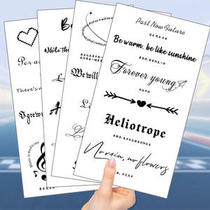 Pegatinas de tatuaje con letras en inglés en blanco y negro, regalos de fiesta impermeables, pegatinas faciales divertidas de gama alta - Product Image 6