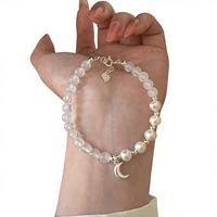 Bracelet en pierres naturelles pour femmes, bracelet en pierre de lune, cristal, perle, charme, bijoux minimalistes