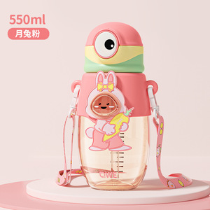 QWE <b>Childrens</b> PPSU Straw <b>Cup</b> 550Ml Portable Cute Cartoon Design For Kids Summer Use - Product Image 1