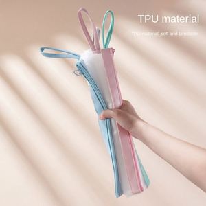 Student Transparent Frosted <b>File</b> Bag TPU Exam Test <b>Storage</b> <b>File</b> Bag Waterproof Handbag Zipper <b>File</b> Bag for School - Product Image 5