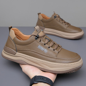 Zapatillas Casuales con Cordones para Hombre, Color Negro Sólido, Suela Gruesa, Zapatos de Ocio - Product Image 4