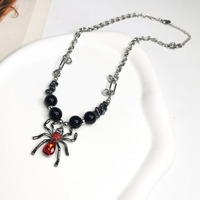 Colliers pendentifs araignée en rubis pour femmes, bijoux de mode, accessoires unisexes