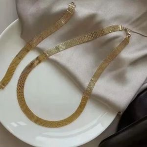 Xinfly Customizable 2.4mm 3.6mm 2025 Luxury Italian Flat Mesh Link <b>Bracelets</b> <b>Solid</b> 18k Gold Necklace for Parties - Product Image 2