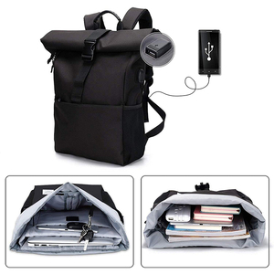 Custom Waterproof Polyester <b>Roll</b> <b>Top</b> Sport <b>Backpack</b> Travel Business Laptop Bag <b>Backpack</b> - Product Image 5