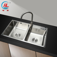 Fregadero de cocina de acero inoxidable 304, nuevo producto, 2 tazones, Doble