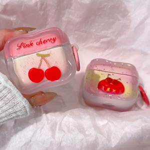 เหมาะสำหรับเคสป้องกันหูฟัง AirPods ลายพุดดิ้งเชอร์รี่ ดีไซน์เต็มตัว ป้องกันการกระแทก - Product Image 1